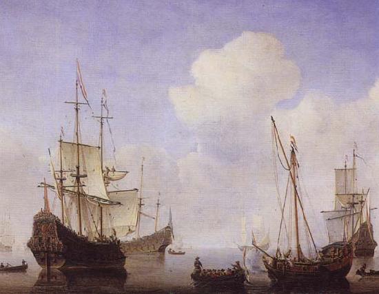 VELDE, Willem van de, the Younger Ships riding quietly at anchor oil painting image